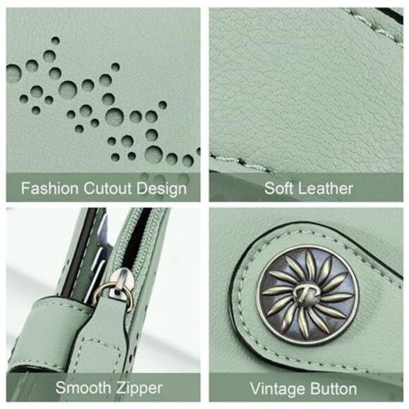 Small Wallet for Women Bifold RFID Blocking Card Holder Leather Wallet - Picture 3 of 6